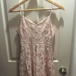 EUC Lace Mini Dress in Peach